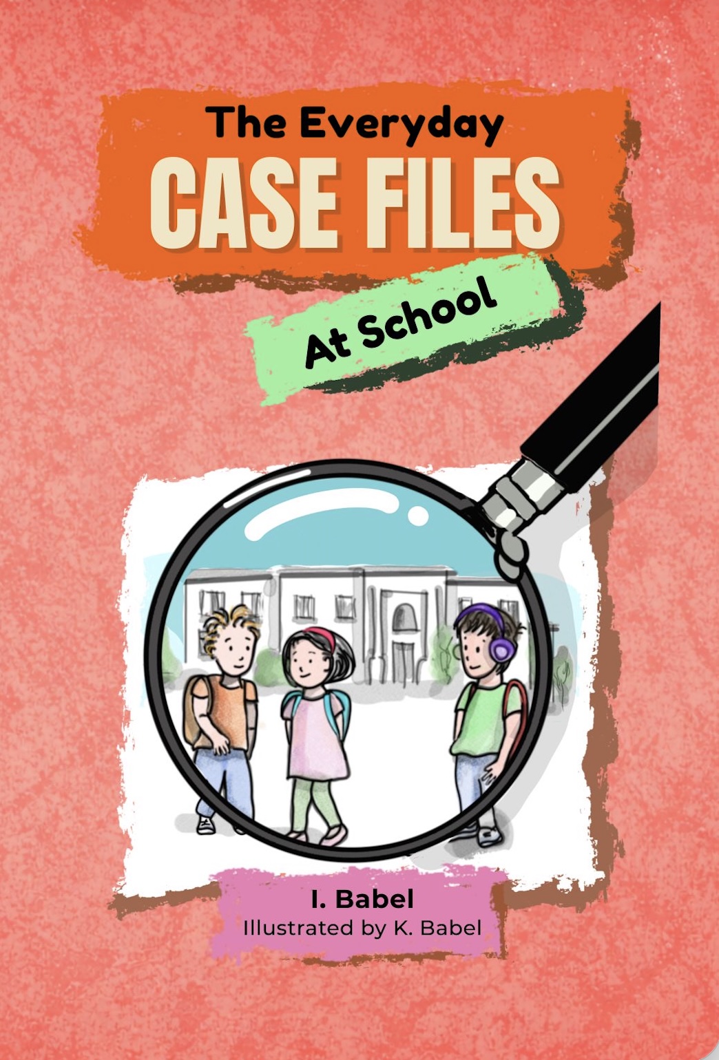 Cover illustration of a school and three kids walking inside